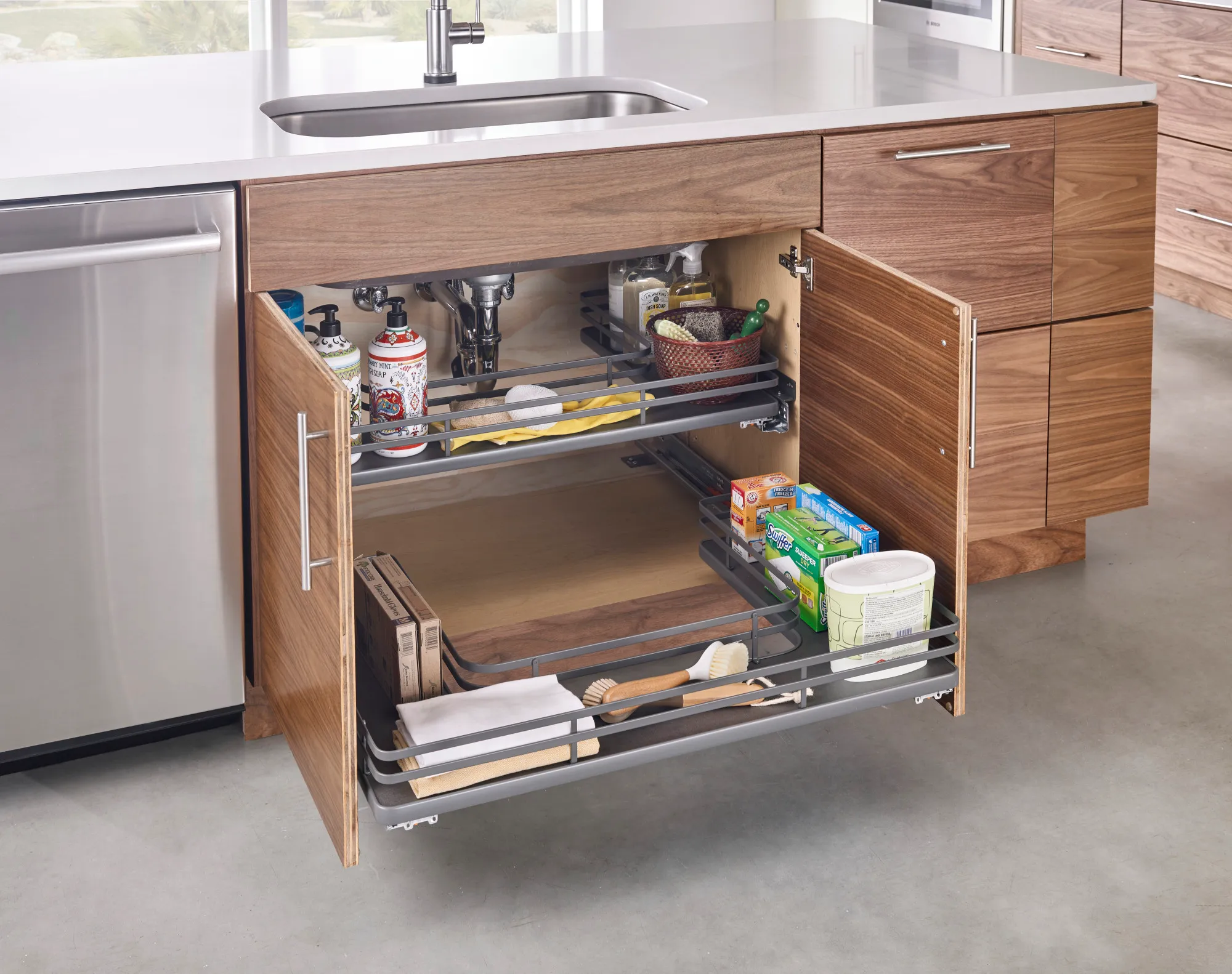 U-Shaped Solid Bottom Shelves