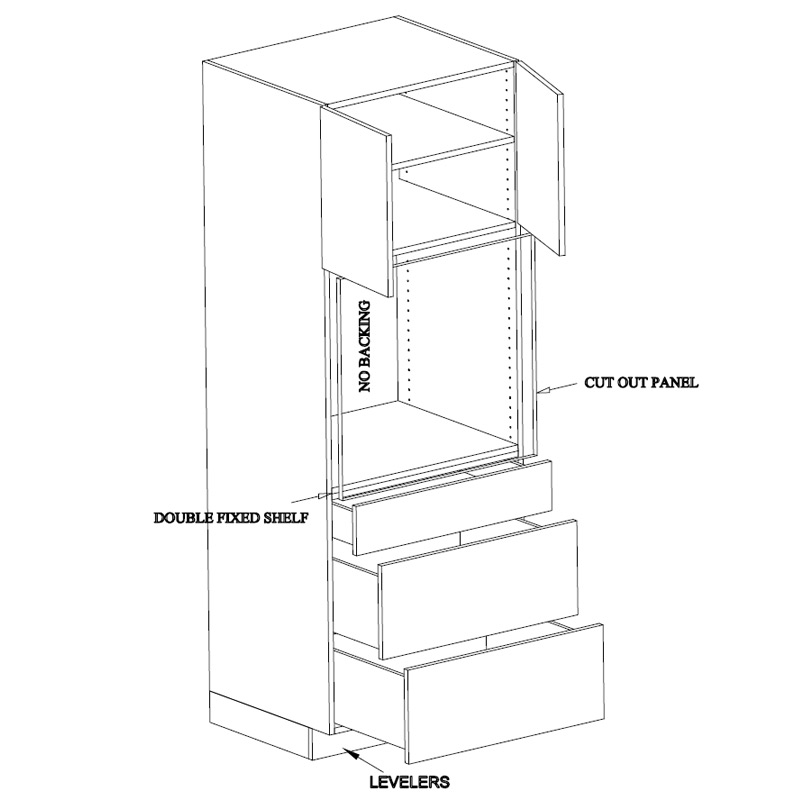 Single Oven Tall Cabinet 3 Drawers