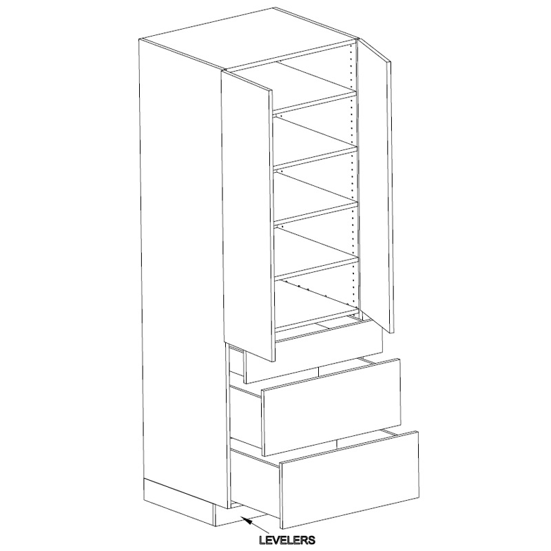 Three Drawers Tall Cabinet
