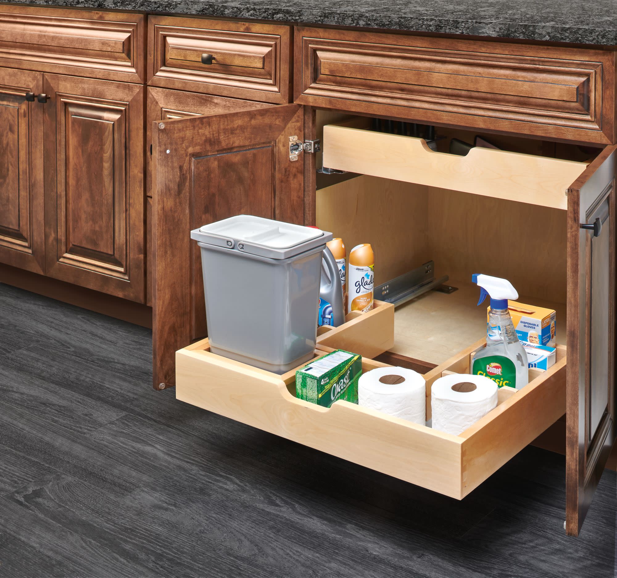 Maple U-Shaped Vanity Pullout